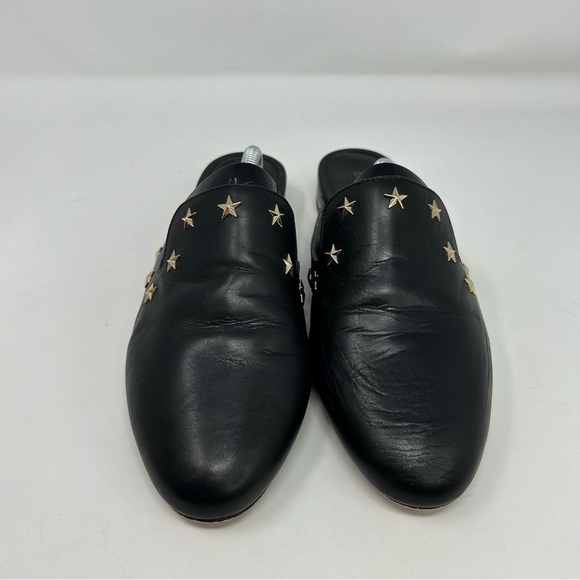 Michael Michael Kors Black Leather Gold Stars Slip On Pointed Toe Mules Size 9.5 - Picture 5 of 14